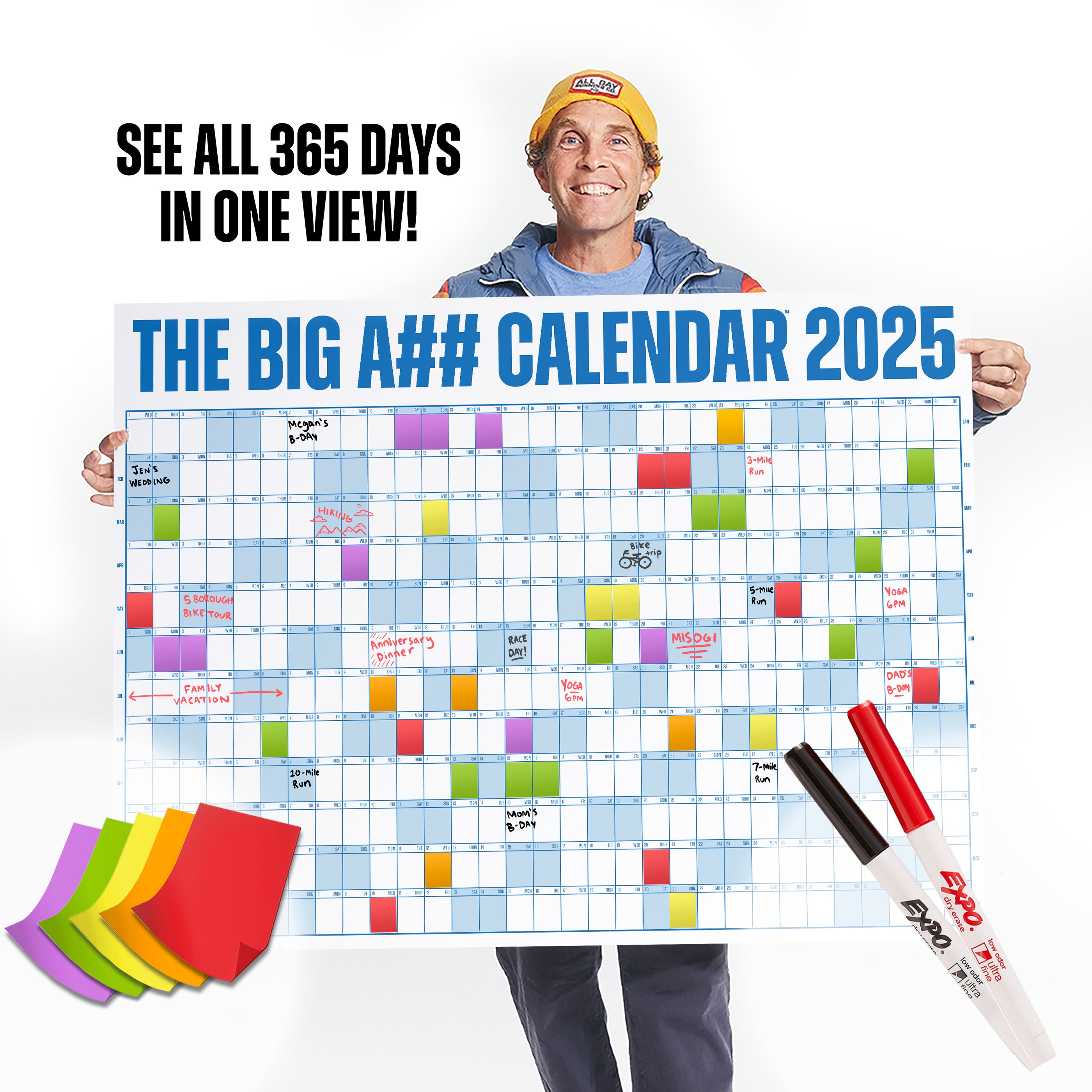 The Big A Calendar 2025 Yearly Dry Erase Wall Calendar