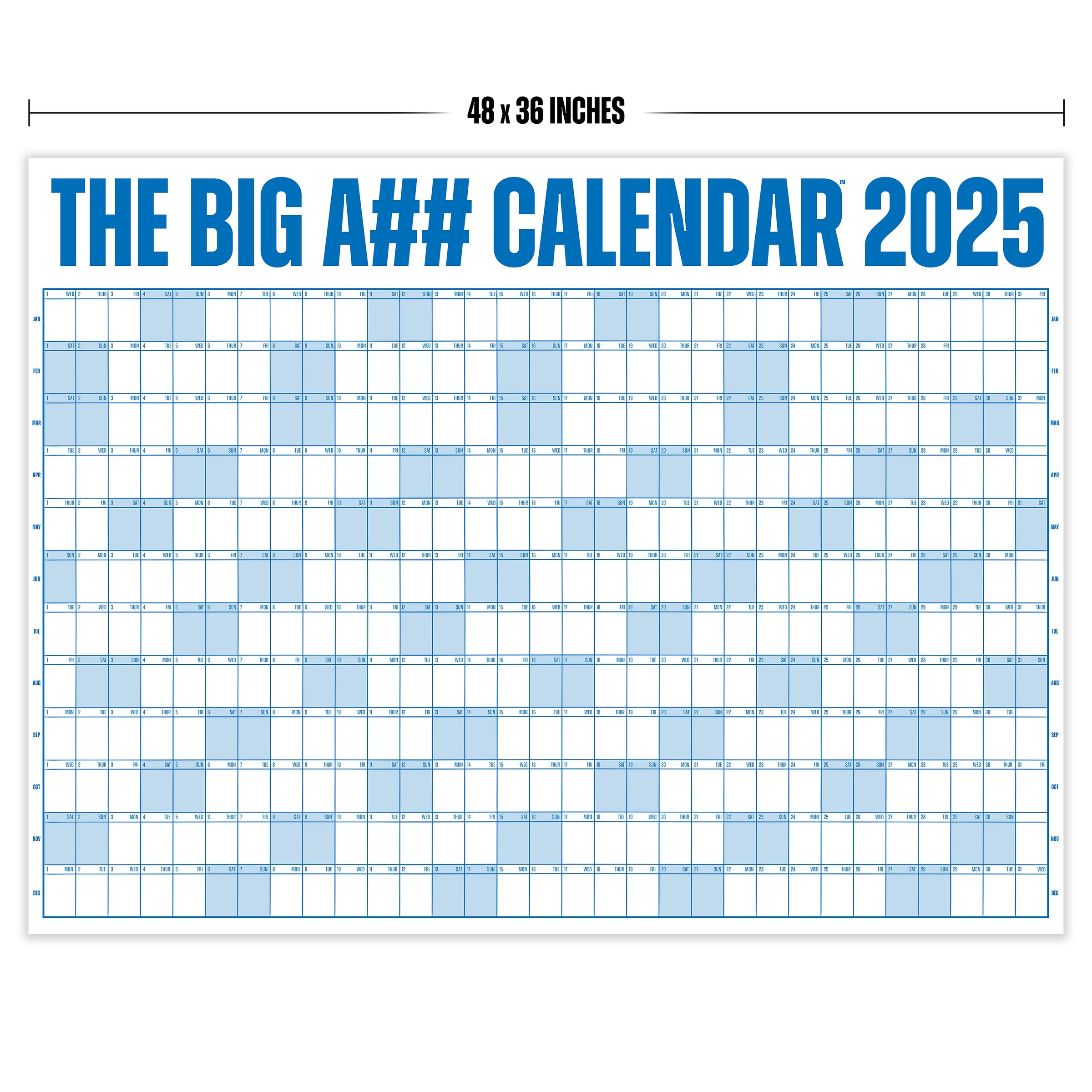 The Big A Calendar 2025 Yearly Dry Erase Wall Calendar