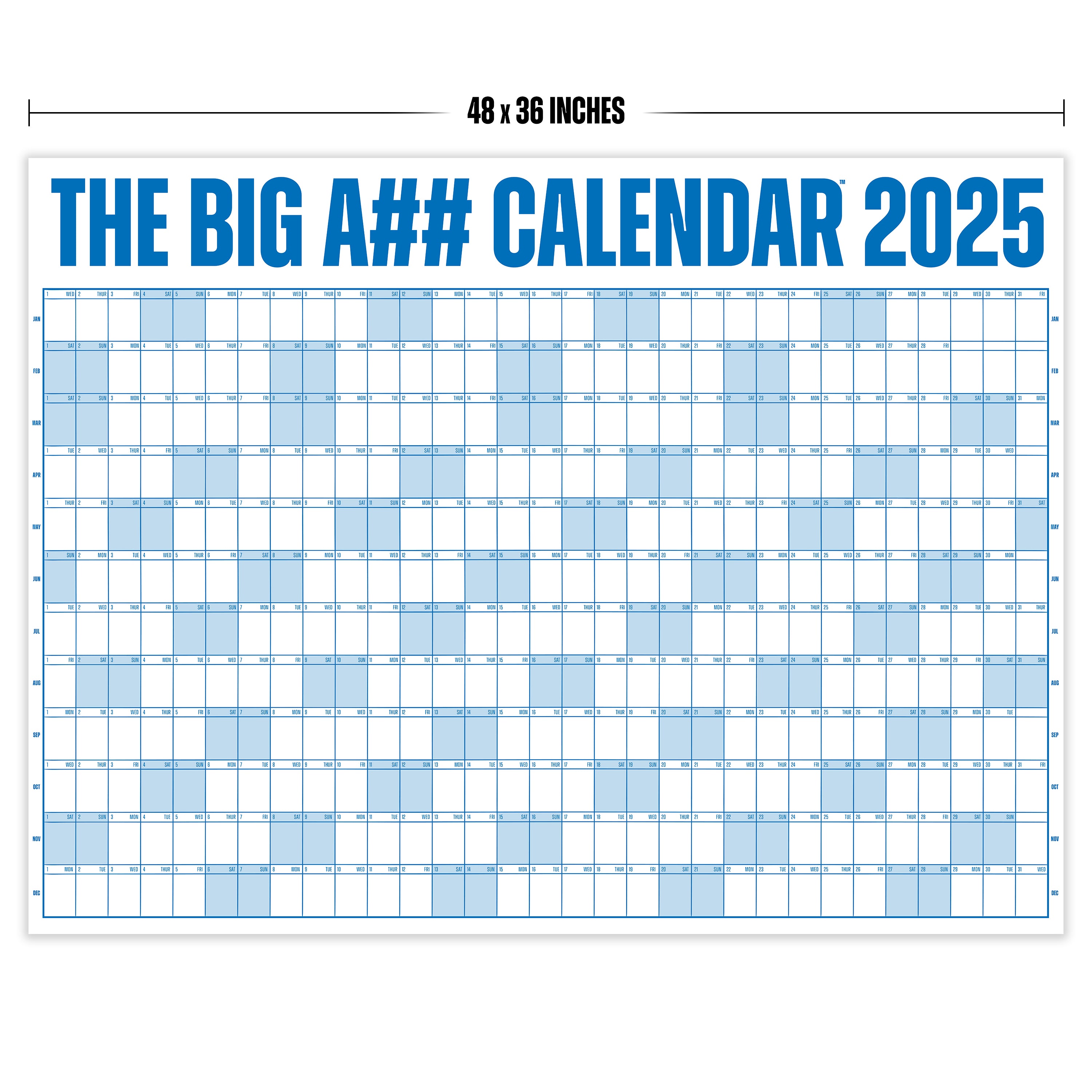 The Big A## Calendar 2025 | Dry Erase